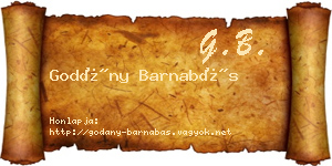 Godány Barnabás névjegykártya